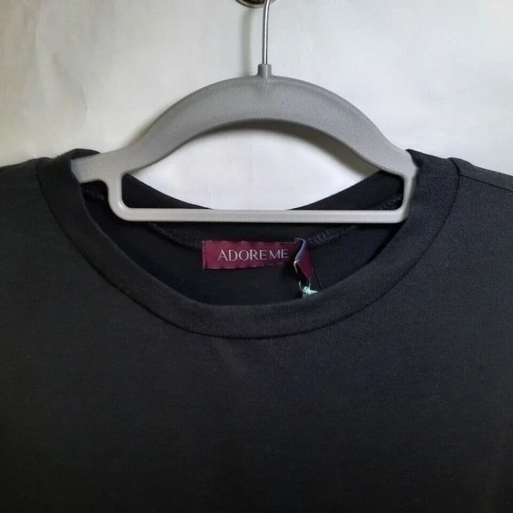 Adore Me Dress Women M Black Minimalist T Shirt Casual Everyday Soft‎ Knit Shift
